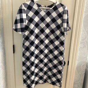 Ann Taylor Navy and white checked dress.